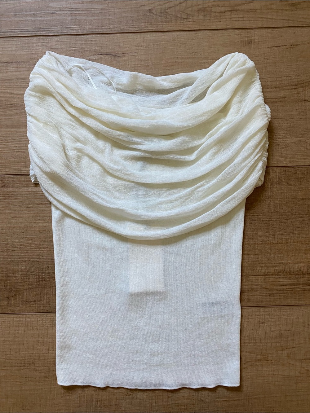 Zara Cream Off-Shoulder Draped Top - NWT